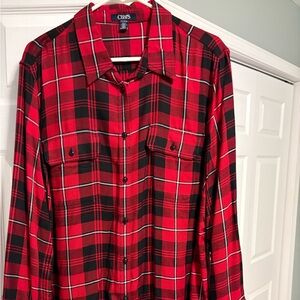 Chaps Red and Black Plaid Shirt